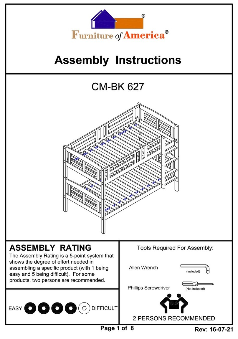 Furniture of America Cassie CM-BK 627 Assembly instructions Furniture of America Cassie CM-BK 627 Assembly instructions