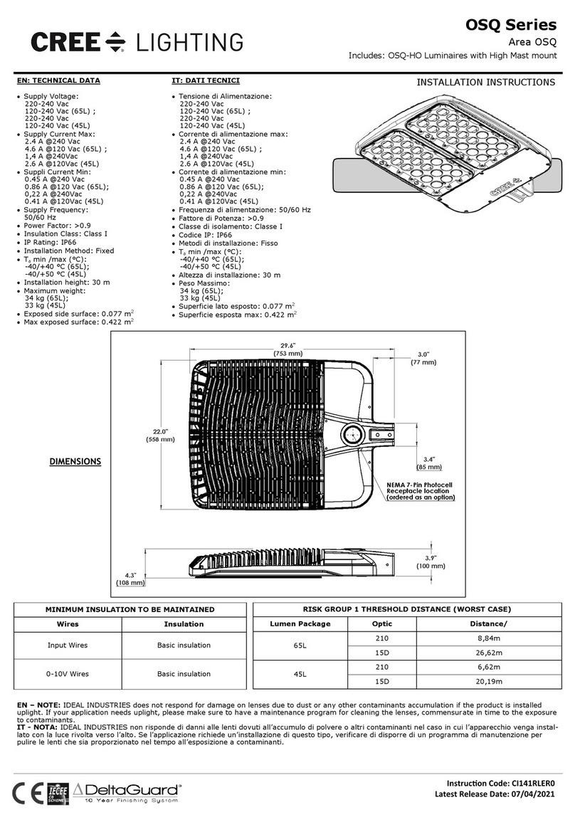 CREE LIGHTING OSQ Series installation instructions CREE LIGHTING OSQ Series installation instructions