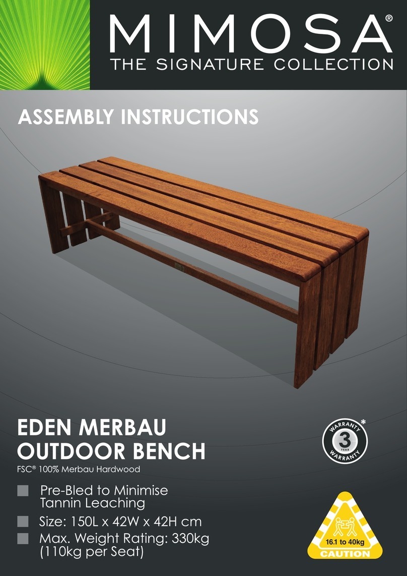 Mimosa SIGNATURE EDEN OUTDOOR BENCH User manual