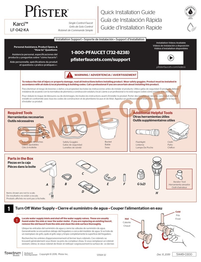 Spectrum Brands Pfister Karci LF-042-KAGS User manual Spectrum Brands Pfister Karci LF-042-KAGS User manual