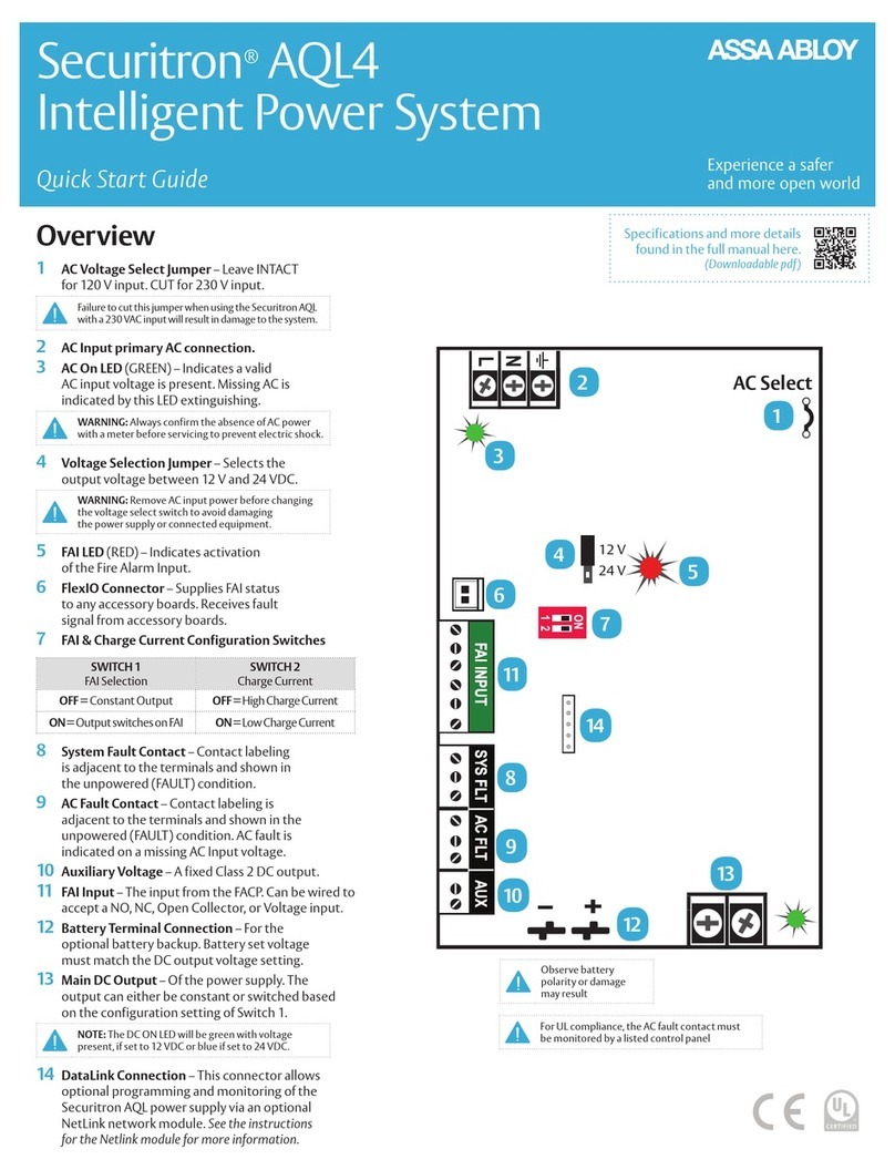 Assa Abloy Securitron AQL4 quick start guide
