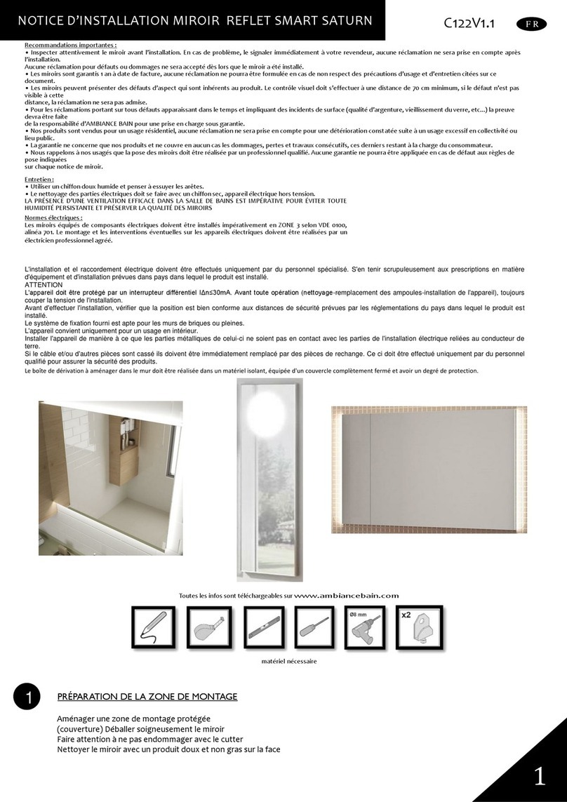 AMBIANCE BAIN REFLET SMART SATURN FITTING INSTRUCTION