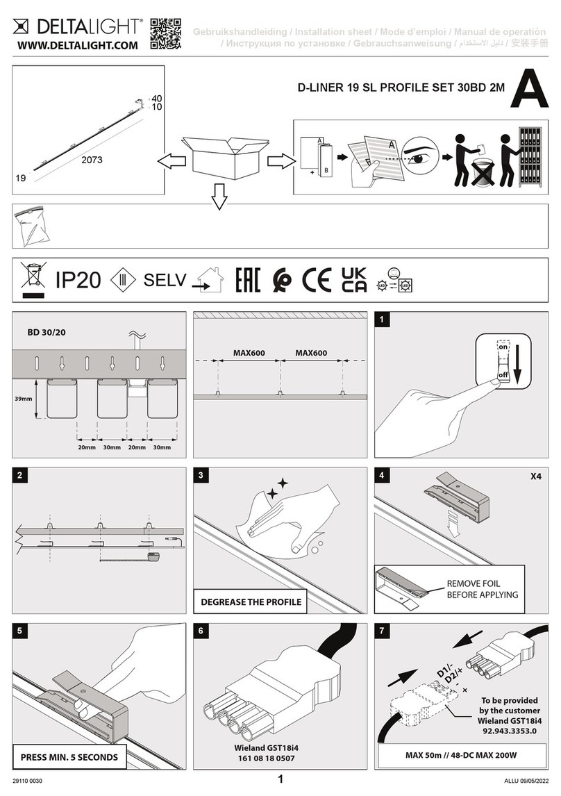 Delta Light D-LINER 19 SL PROFILE SET 30BD 2M Assembly instructions
