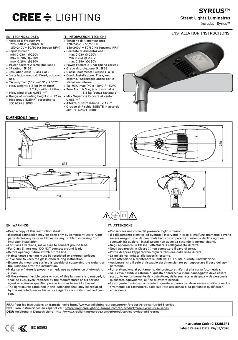 CREE LIGHTING SYRIUS User manual