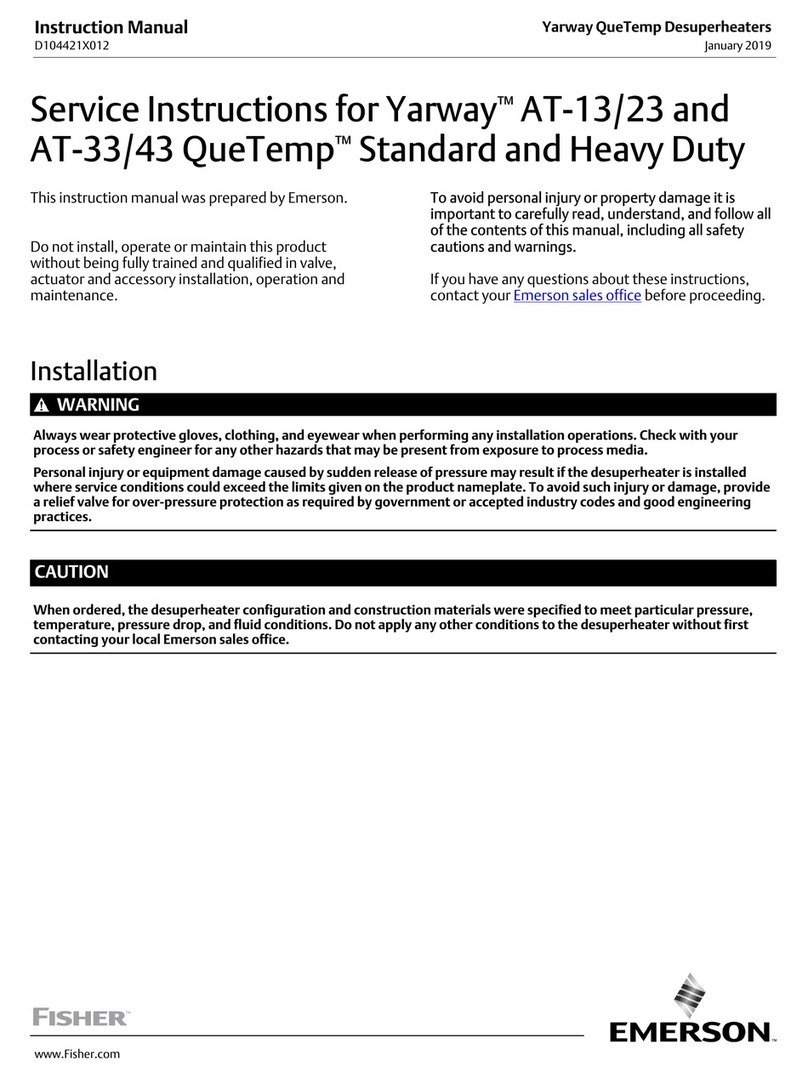 Emerson FISHER Yarway AT-13/23 Operating instructions