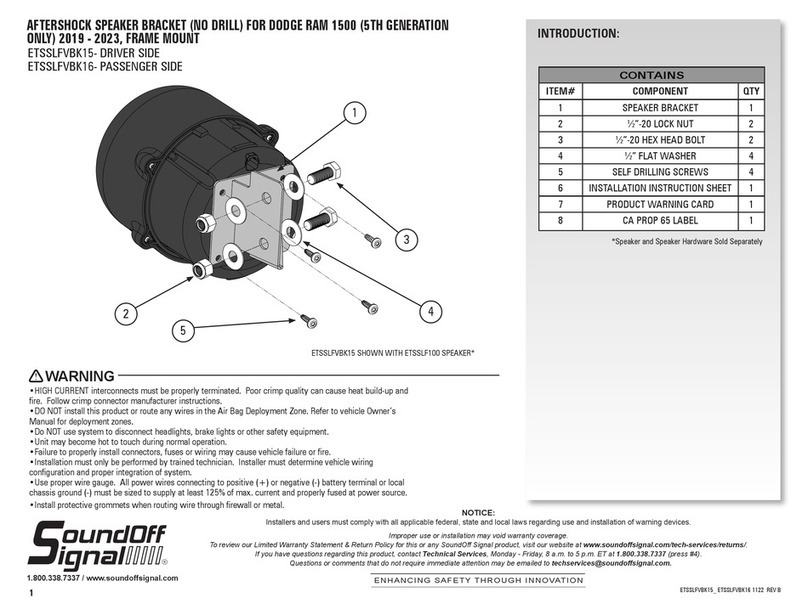 Soundoff Signal ETSSLFVBK15 quick start guide