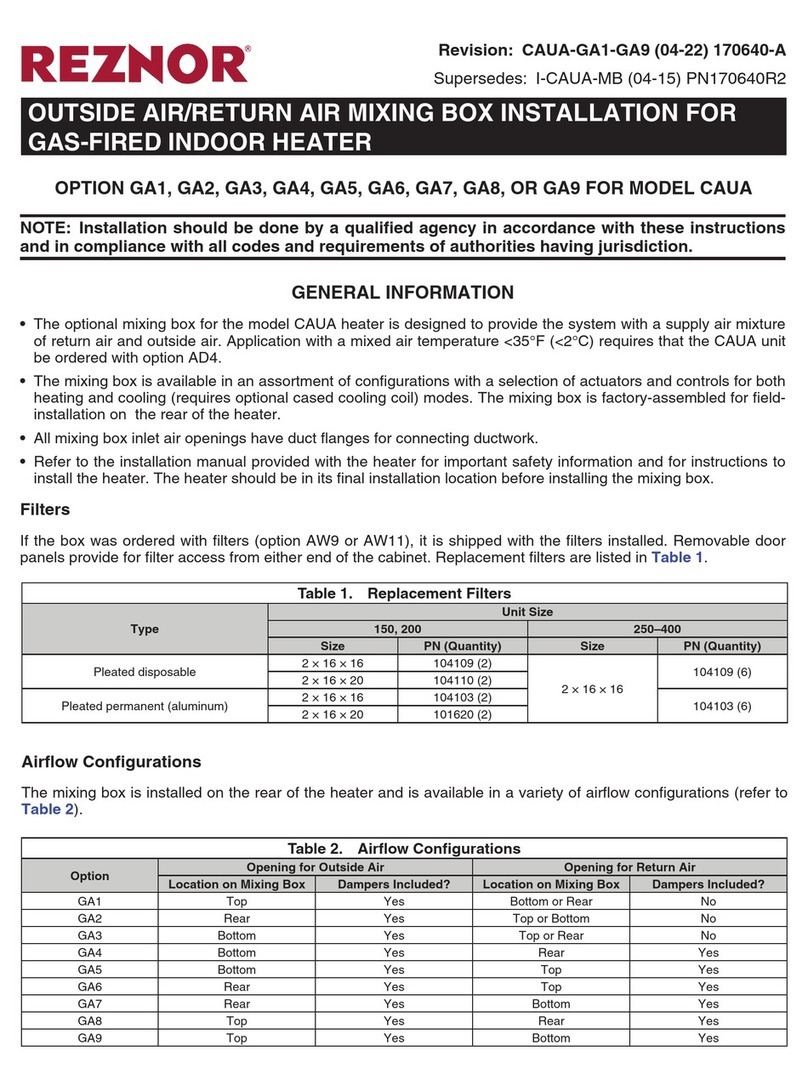 Reznor GA1 User manual