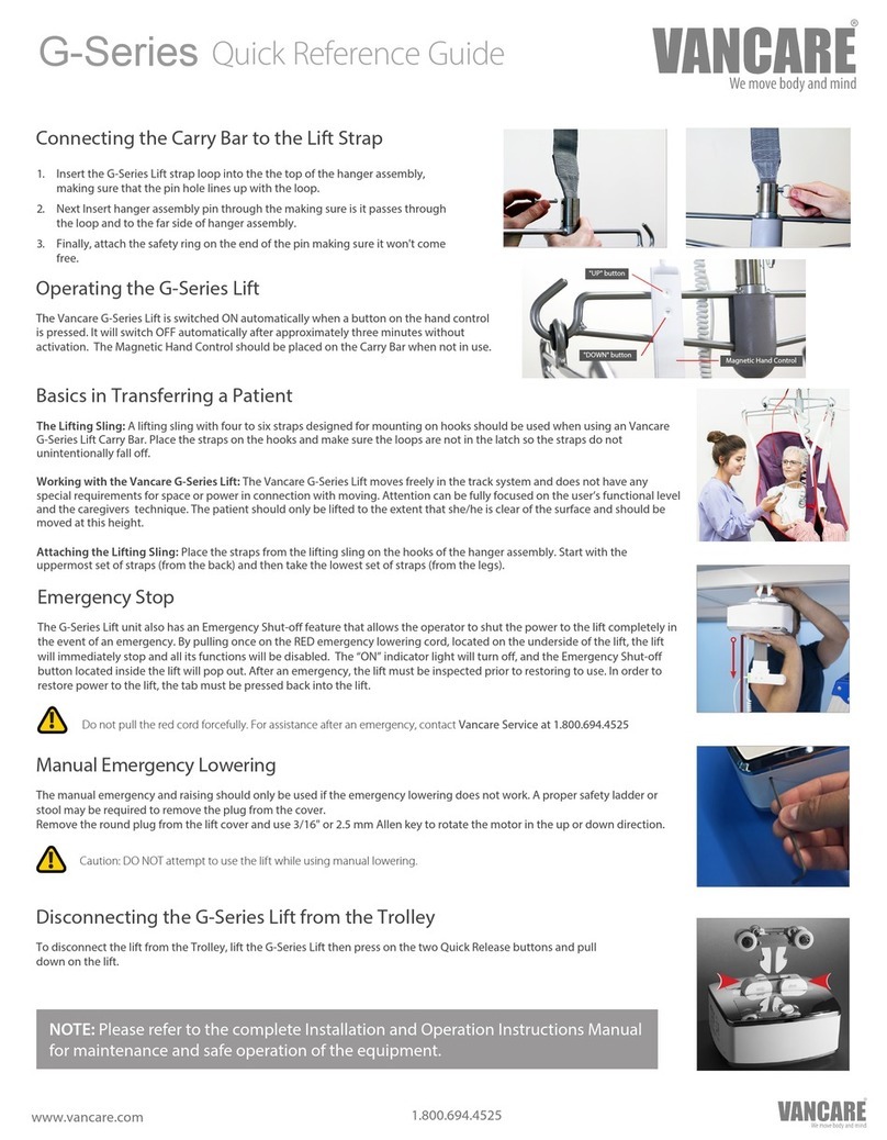 Vancare G Series Quick reference guide