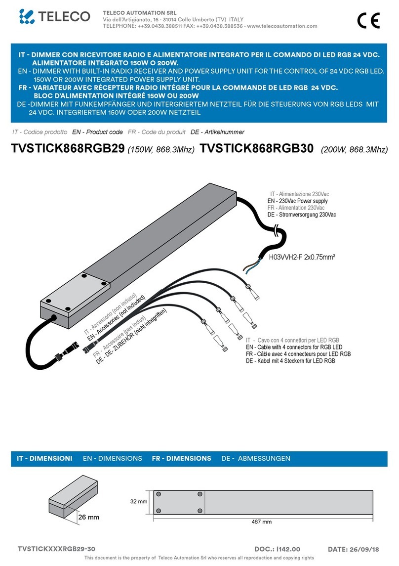Teleco TVSTICK868RGB29 manual