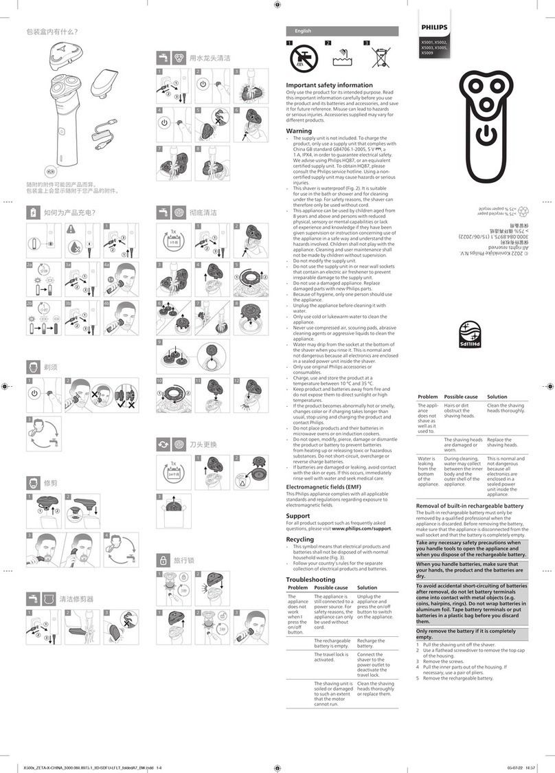 Philips X5001 quick start guide