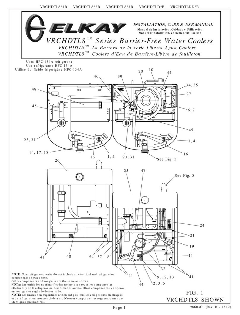 Elkay VRCHDTL8 1B Series Installation, care & use manual