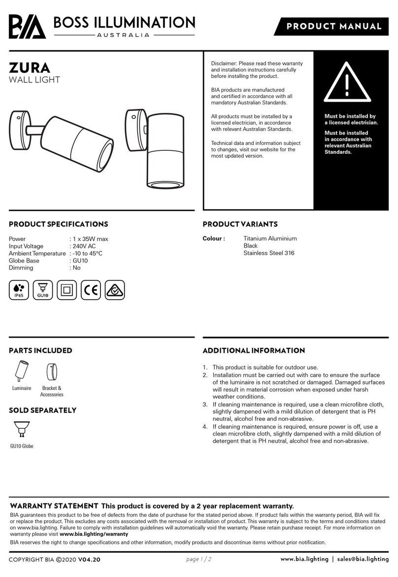 BOSS ILLUMINATION ZURA product manual