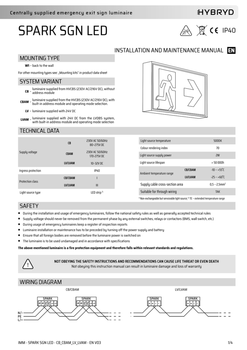 HYBRYD SPARK SGN Installation and maintenance manual