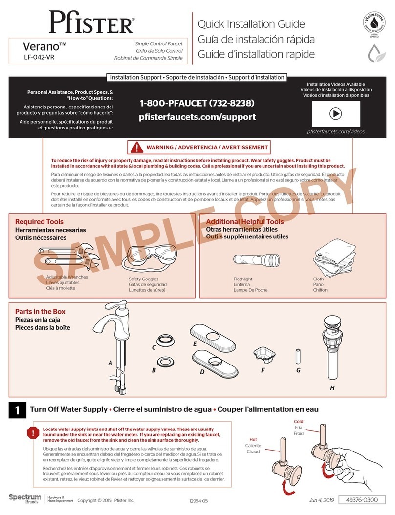 Spectrum Brands Pfister Verano LF-042-VR User manual Spectrum Brands Pfister Verano LF-042-VR User manual