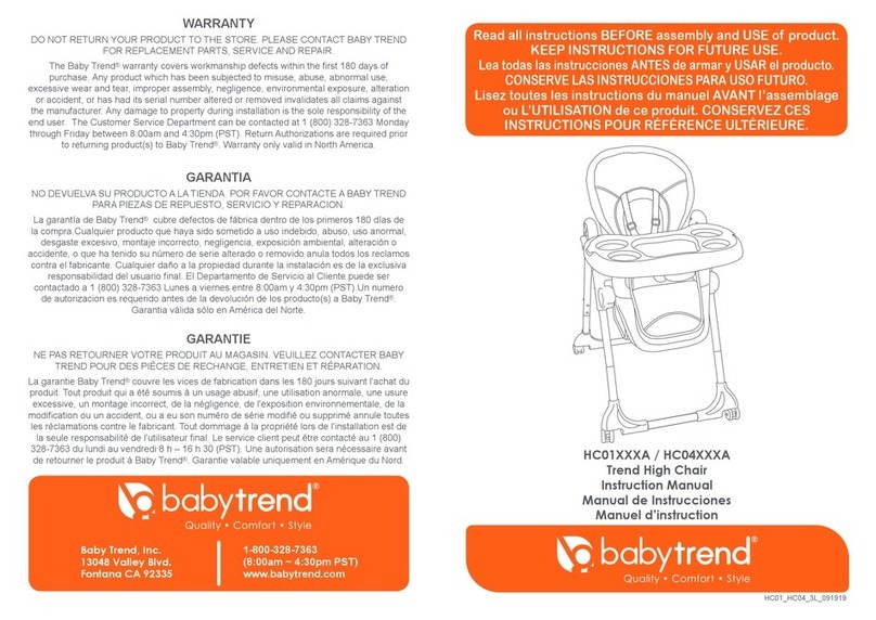 Baby Trend HC01 A Series instruction manual Baby Trend HC01 A Series instruction manual