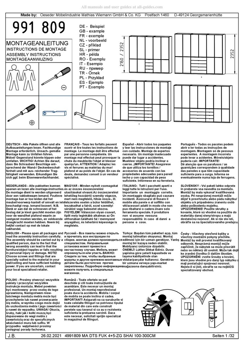 Oeseder Möbelindustrie 991 809 Assembly instructions Oeseder Möbelindustrie 991 809 Assembly instructions