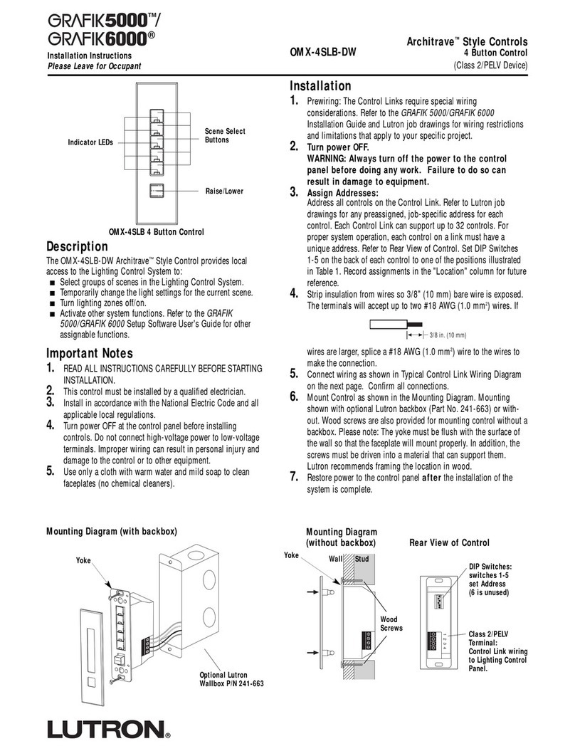 Lutron Electronics Architrave GRAFIK5000 User manual