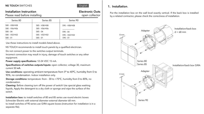 NS TOUCH 80 Series Installation instruction NS TOUCH 80 Series Installation instruction