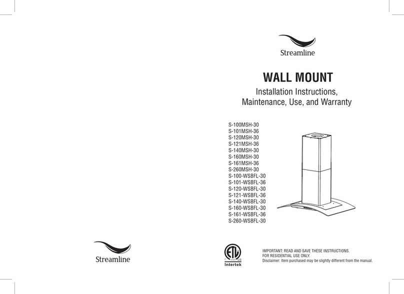 Streamline S-100MSH-30 Installation Instructions, Maintenance, Use and Warranty