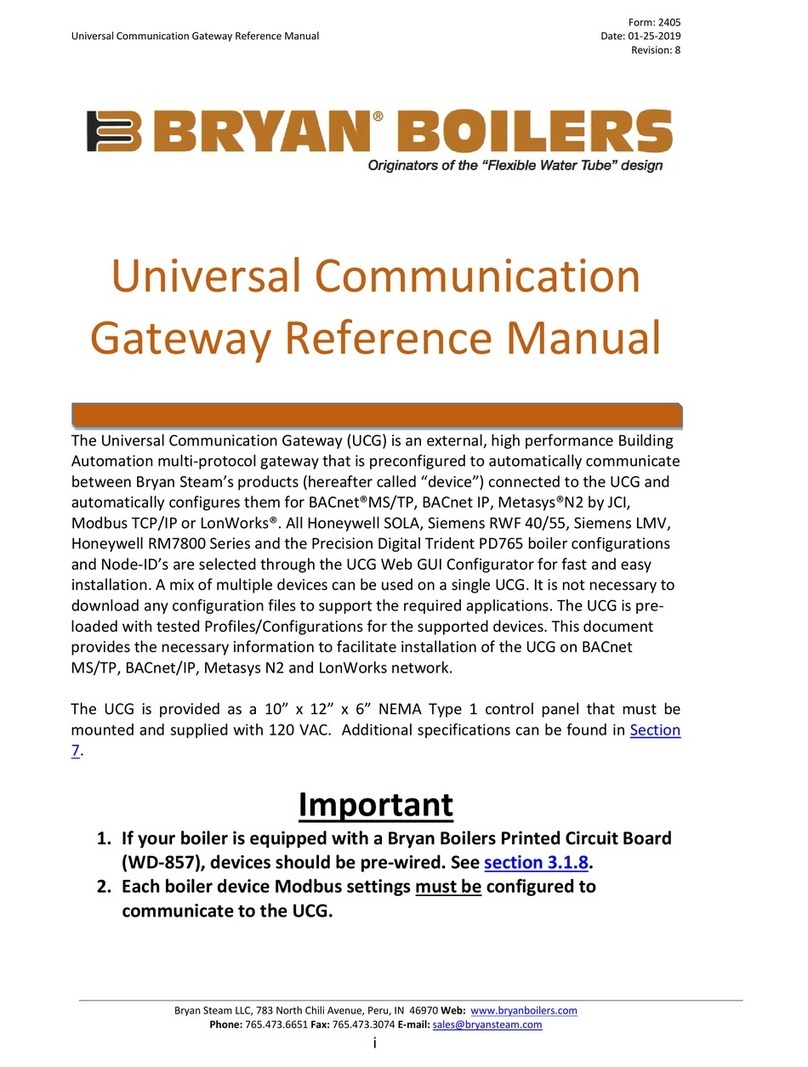 Bryan Boilers UCG Reference manual