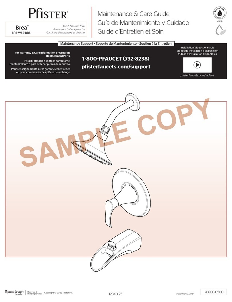 Spectrum Brands Pfister Brea 8P8-WS2-BRS Maintenance & Care Guide