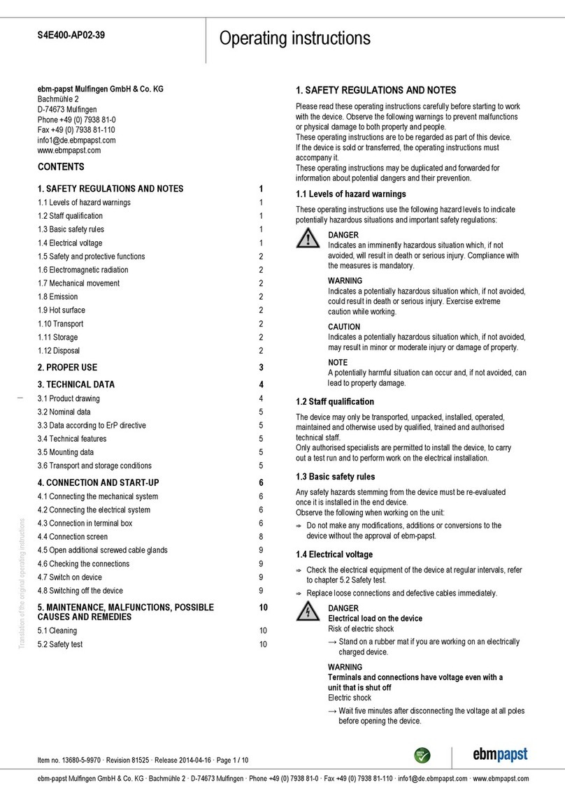 Ebmpapst S4E400-AP02-39 User manual