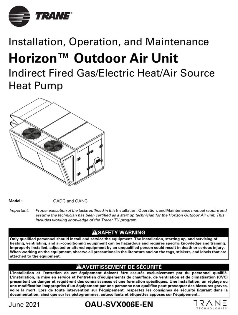 Trane Horizon OADG Series Installation and operating instructions
