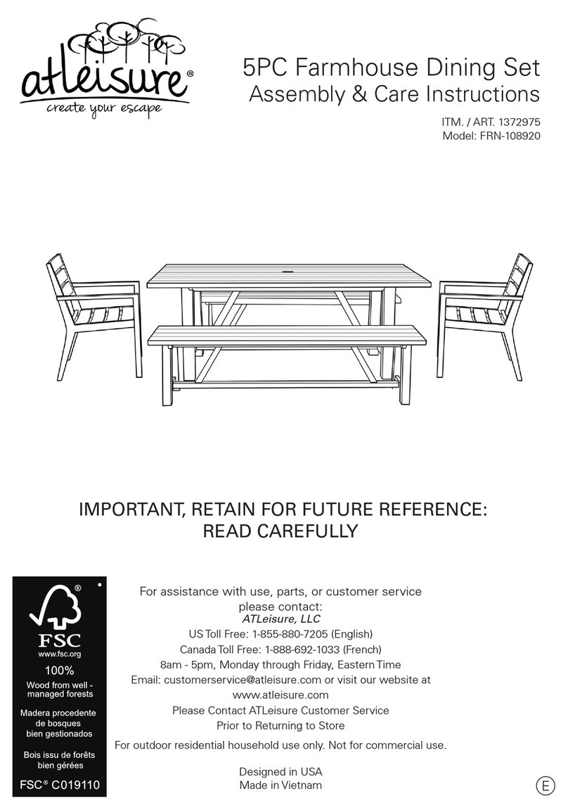 Atleisure FRN-108920 Assembly & care instructions