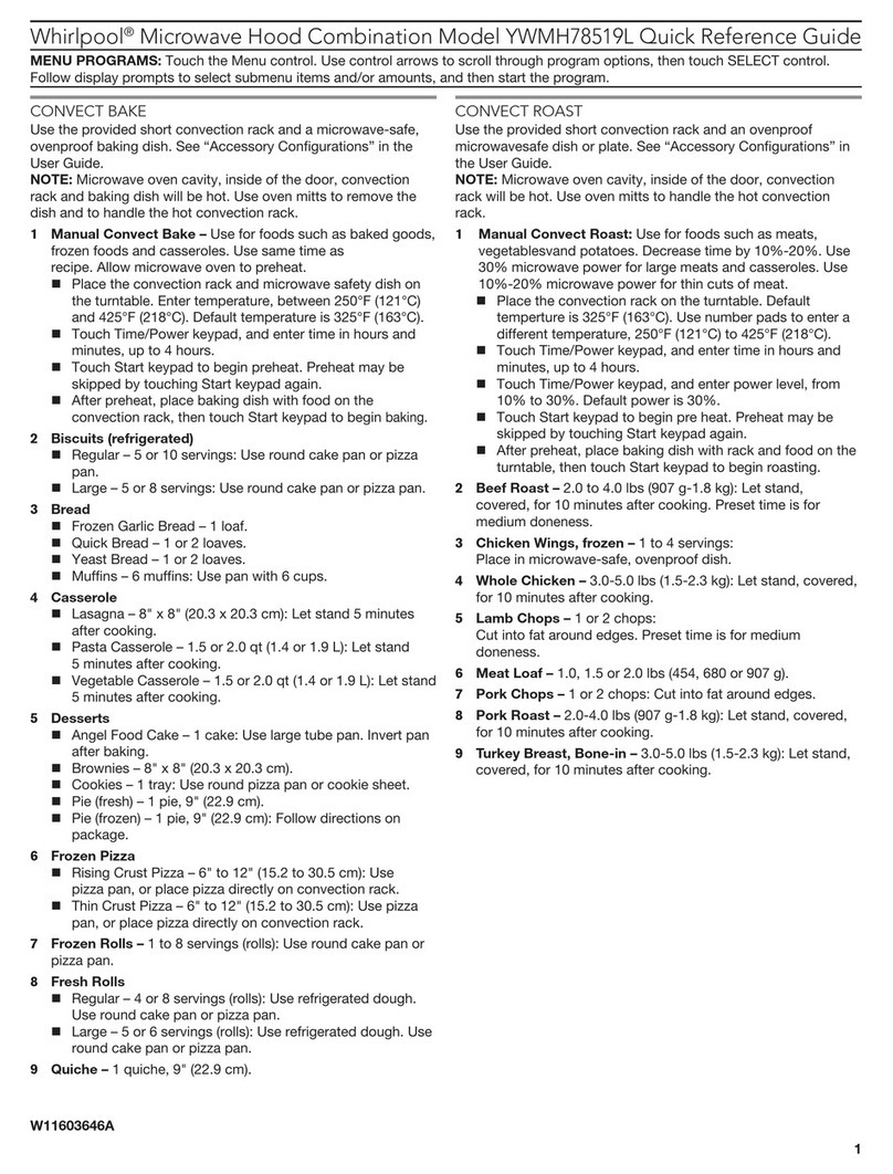 Whirlpool YWMH78519L Quick reference guide