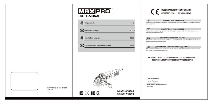 Max Pro MPAG950/115VQ User manual