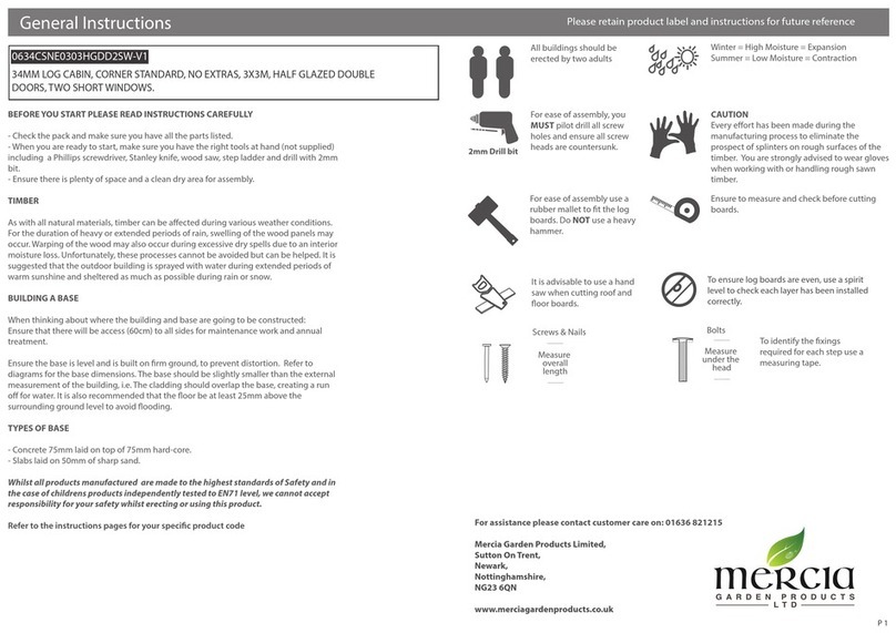 Mercia Garden Products 0634CSNE0303HGDD2SW-V1 Instruction manual
