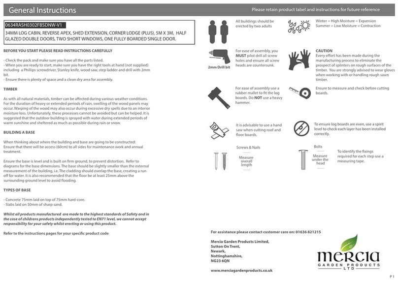 Mercia Garden Products 0634RASH0302FBSDNW-V1 General instructions