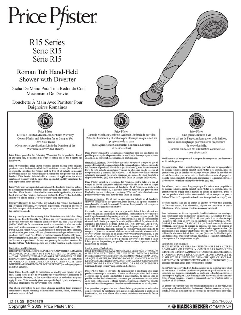 Black & Decker Price Pfister R15 Series manual Black & Decker Price Pfister R15 Series manual