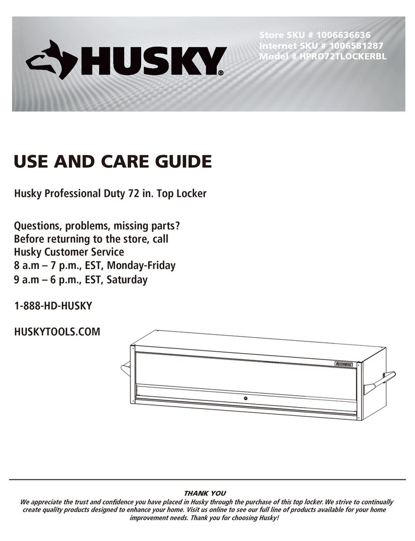 Husky HPRO72TLOCKERBL Use and care guide