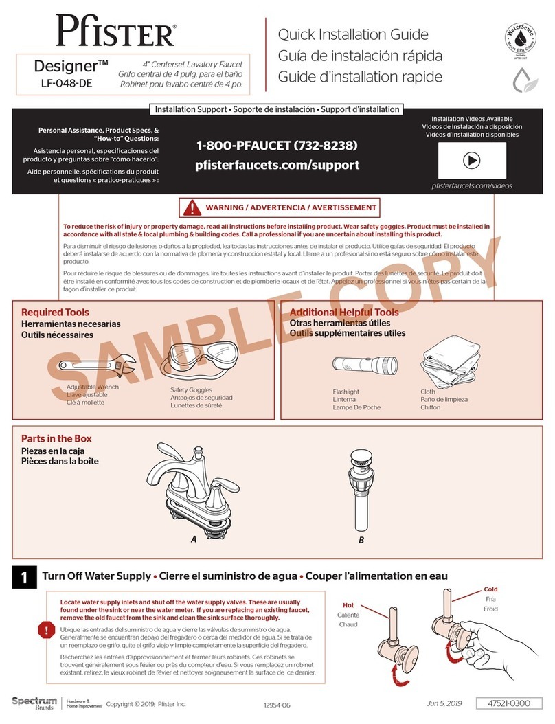 Spectrum Brands Pfister Designer LF-048-DE User manual
