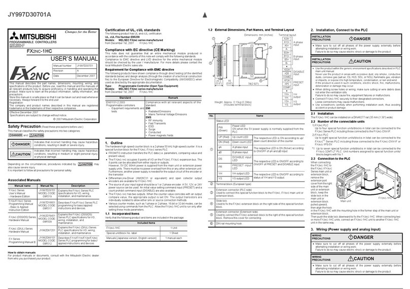 Mitsubishi FX2NC Series user manual