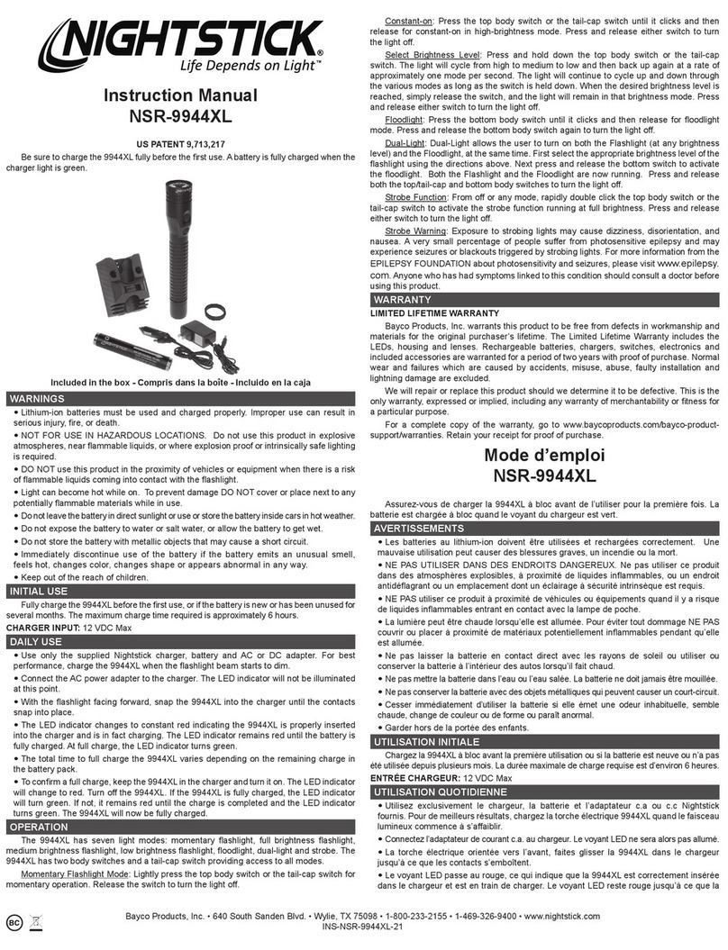 Night Stick NSK-NSR-9944XL User manual