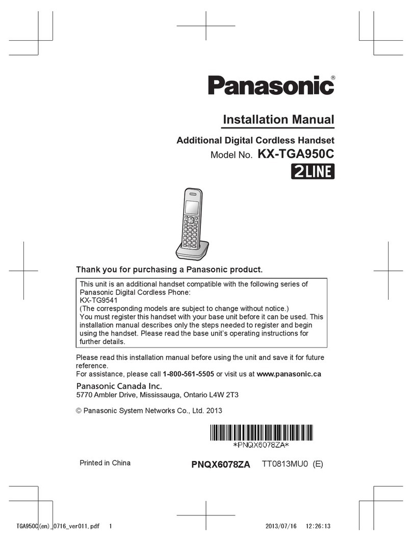 Panasonic 2LINE KX-TGA950C installation manual