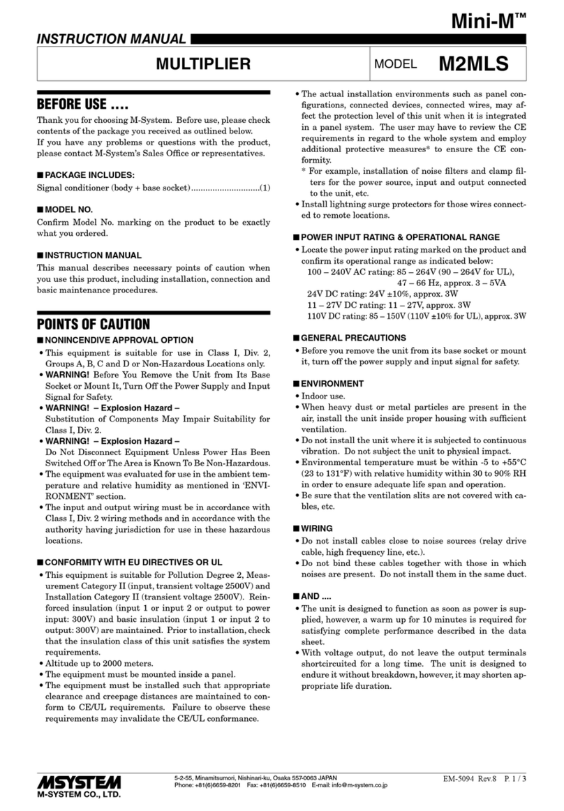 M-system Mini-M M2MLS User manual