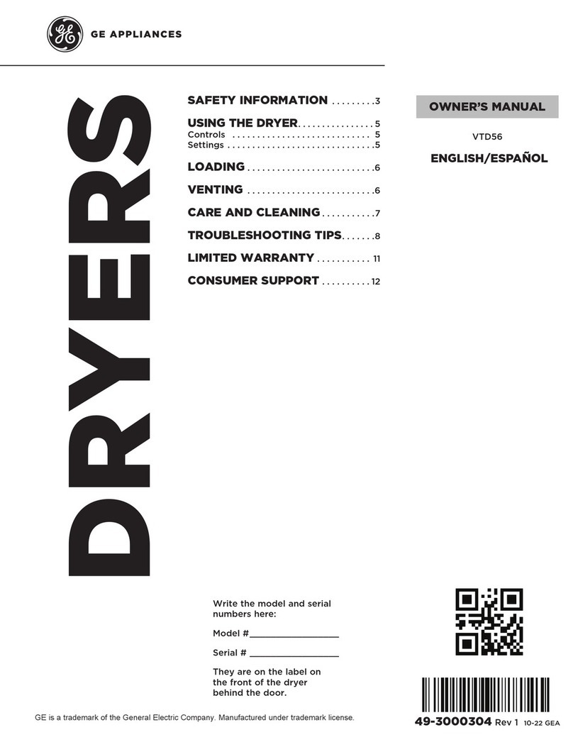 GE VTD56 User manual