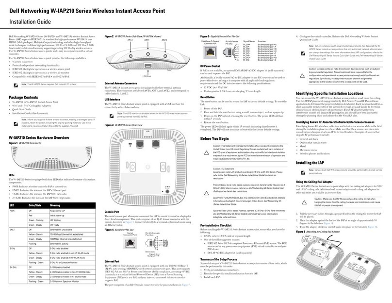 Dell Networking W-IAP210 Series installation guide