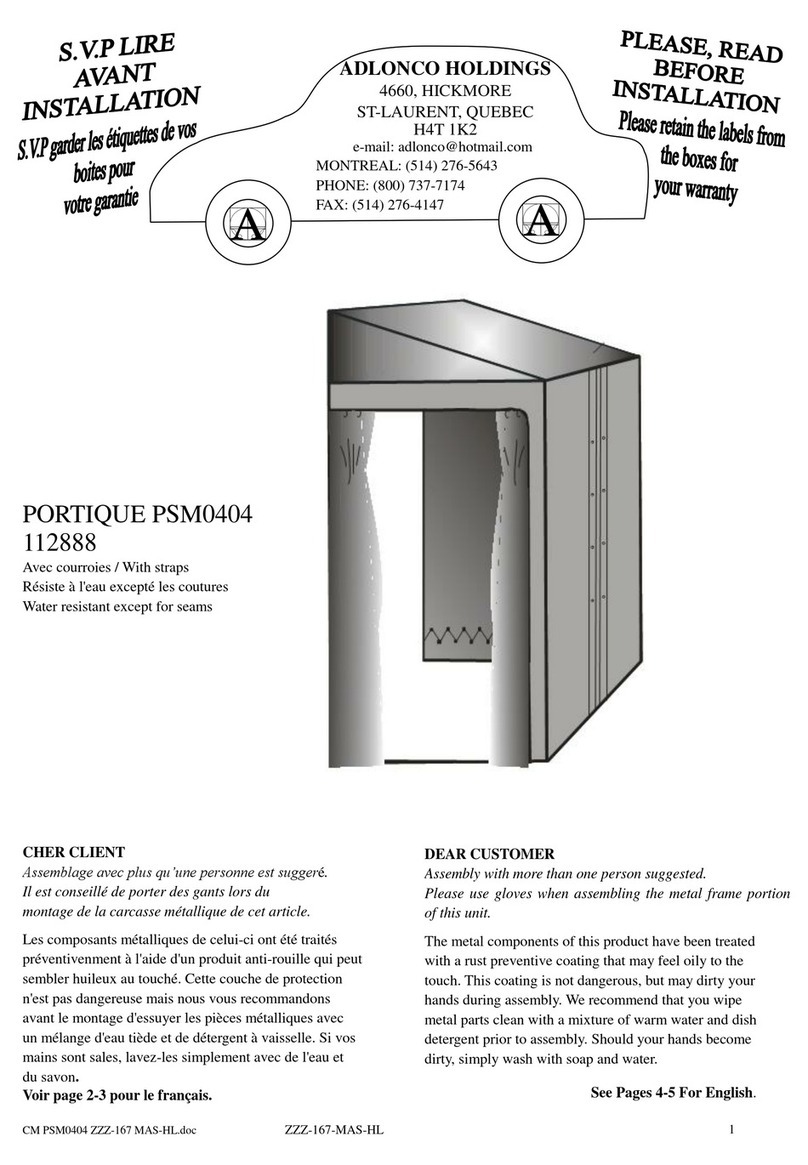 Adlonco Holdings PORTIQUE PSM0404 Installation