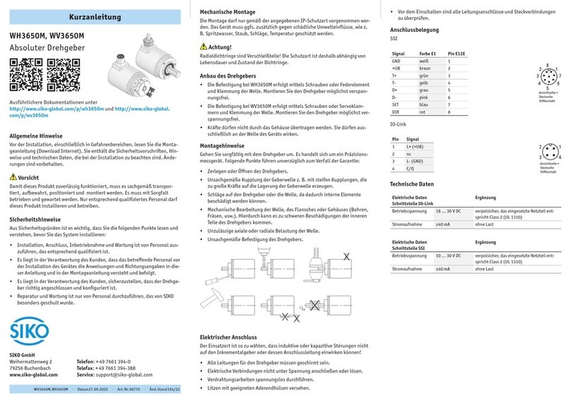 Siko WH3650M User manual