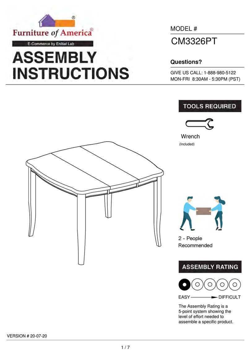 Furniture of America Dover II CM3326PT Assembly instructions Furniture of America Dover II CM3326PT Assembly instructions