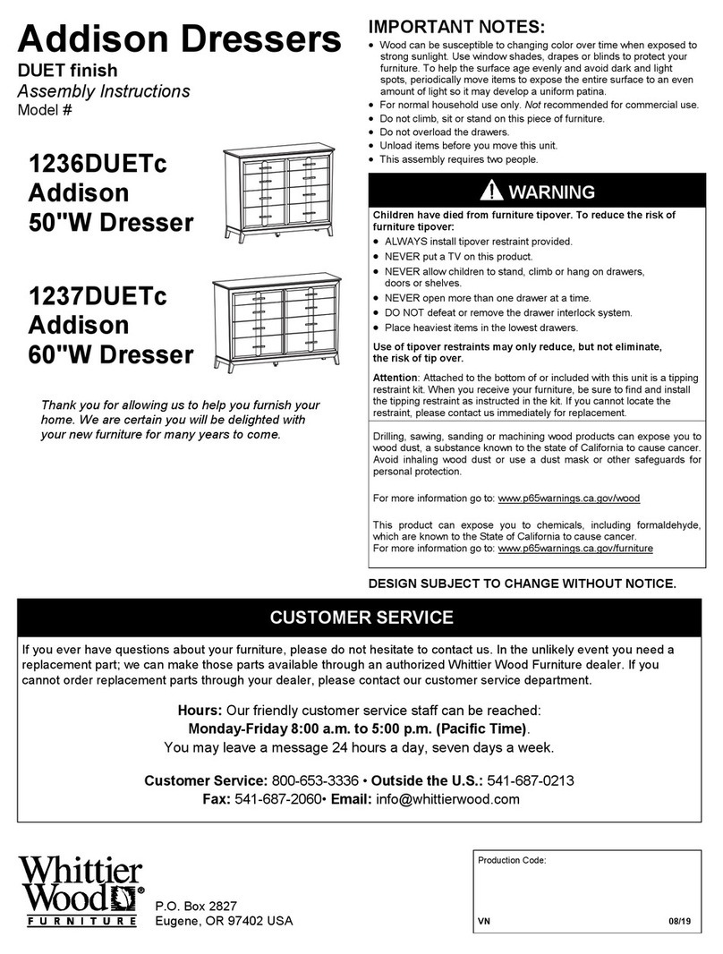 Whittier Wood Addison 1237DUETc Assembly instructions Whittier Wood Addison 1237DUETc Assembly instructions