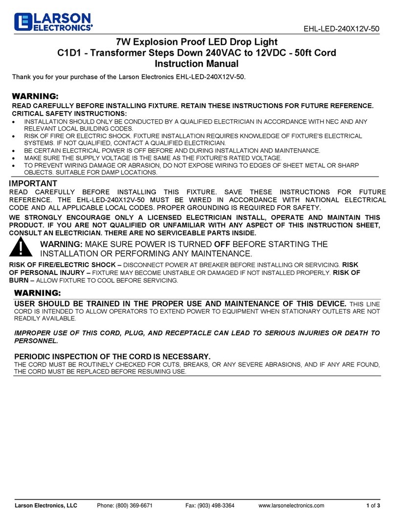 Larson Electronics EHL-LED-240X12V-50 User manual Larson Electronics EHL-LED-240X12V-50 User manual