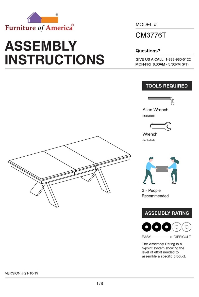 Furniture of America Liberta CM3776T Assembly instructions