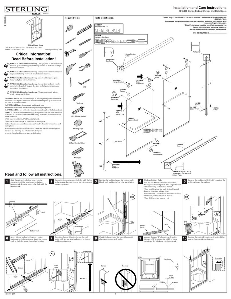Kohler STERLING SP5400 Series Operation manual Kohler STERLING SP5400 Series Operation manual