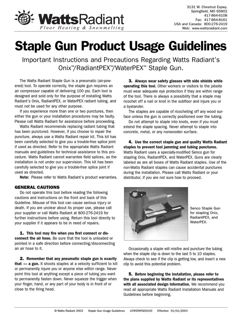 Watts Onix Parts list manual