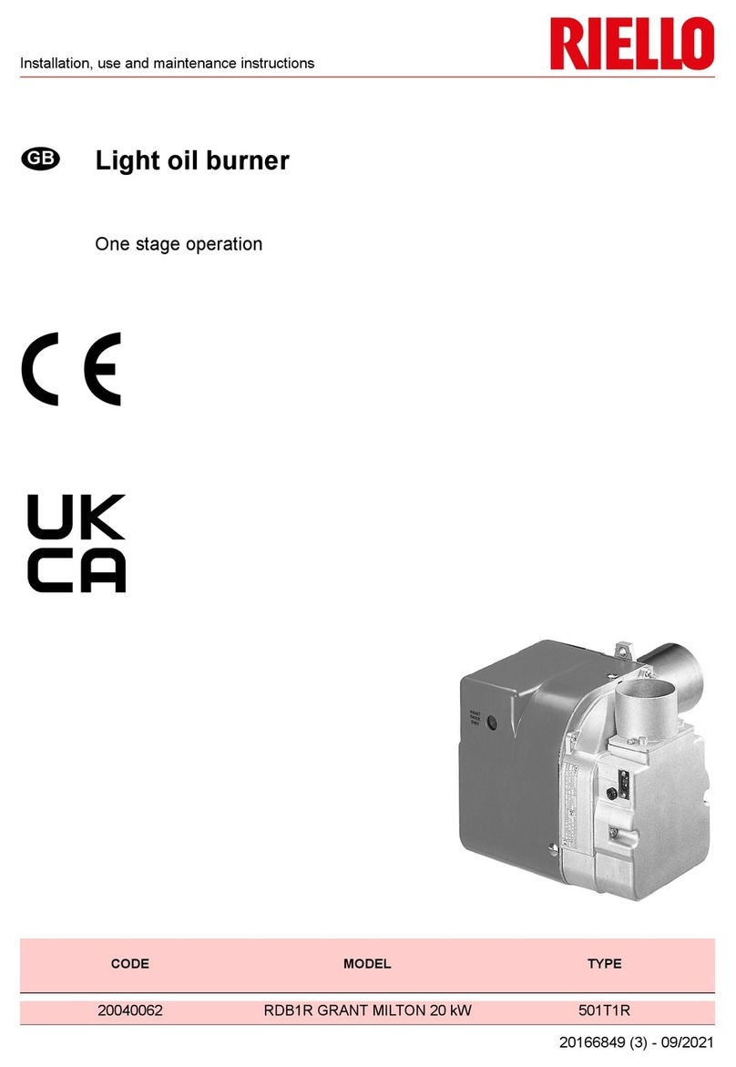 Riello RDB1R GRANT MILTON 20 kW Installation, use and maintenance instructions